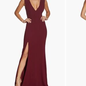 Elegant Burgundy Evening Gown